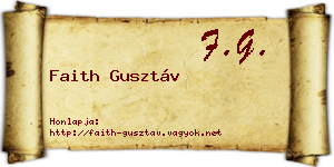 Faith Gusztáv névjegykártya